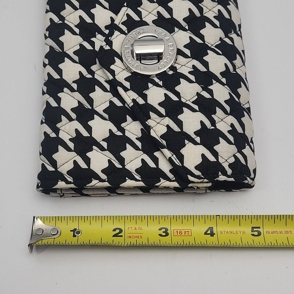 Vera Bradley Wristlet Wallet 6.25"x4.5" Black White Quilt Turn-Lock Organizer - Picture 12 of 13